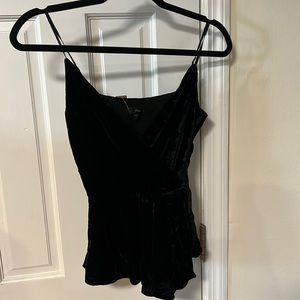 J. Crew - black crushed velvet v neck tank top - Size XS